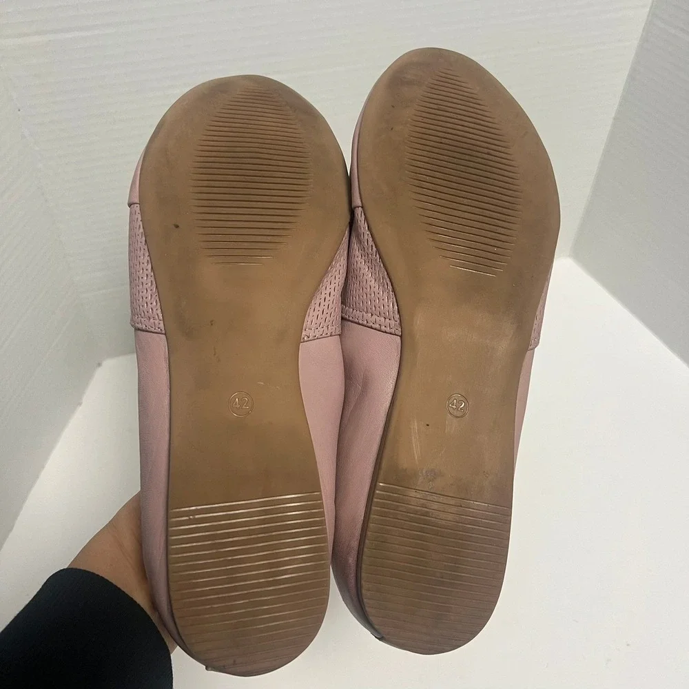 Bueno Katy Ballet Flats Womens‎ 42 EU Us 11 Rose Pink Leather Slip On Feminine